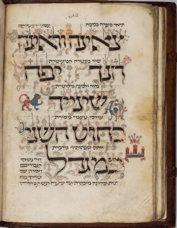 Page in book of Hebrew text