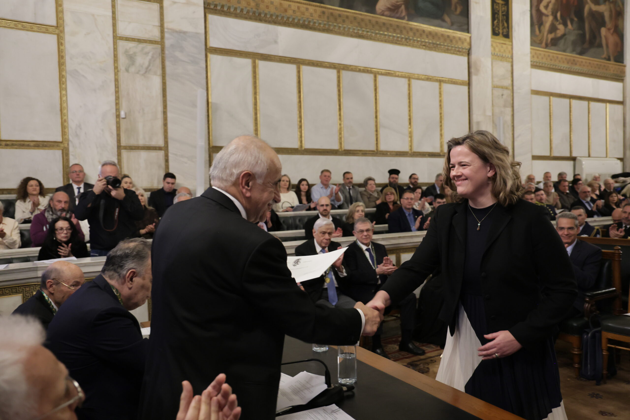 Teresa Shawcross receiving an award